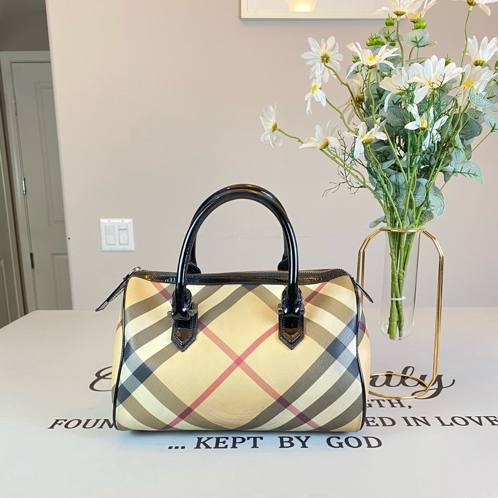 Burberry Signature Logo Boston Bag Satchel